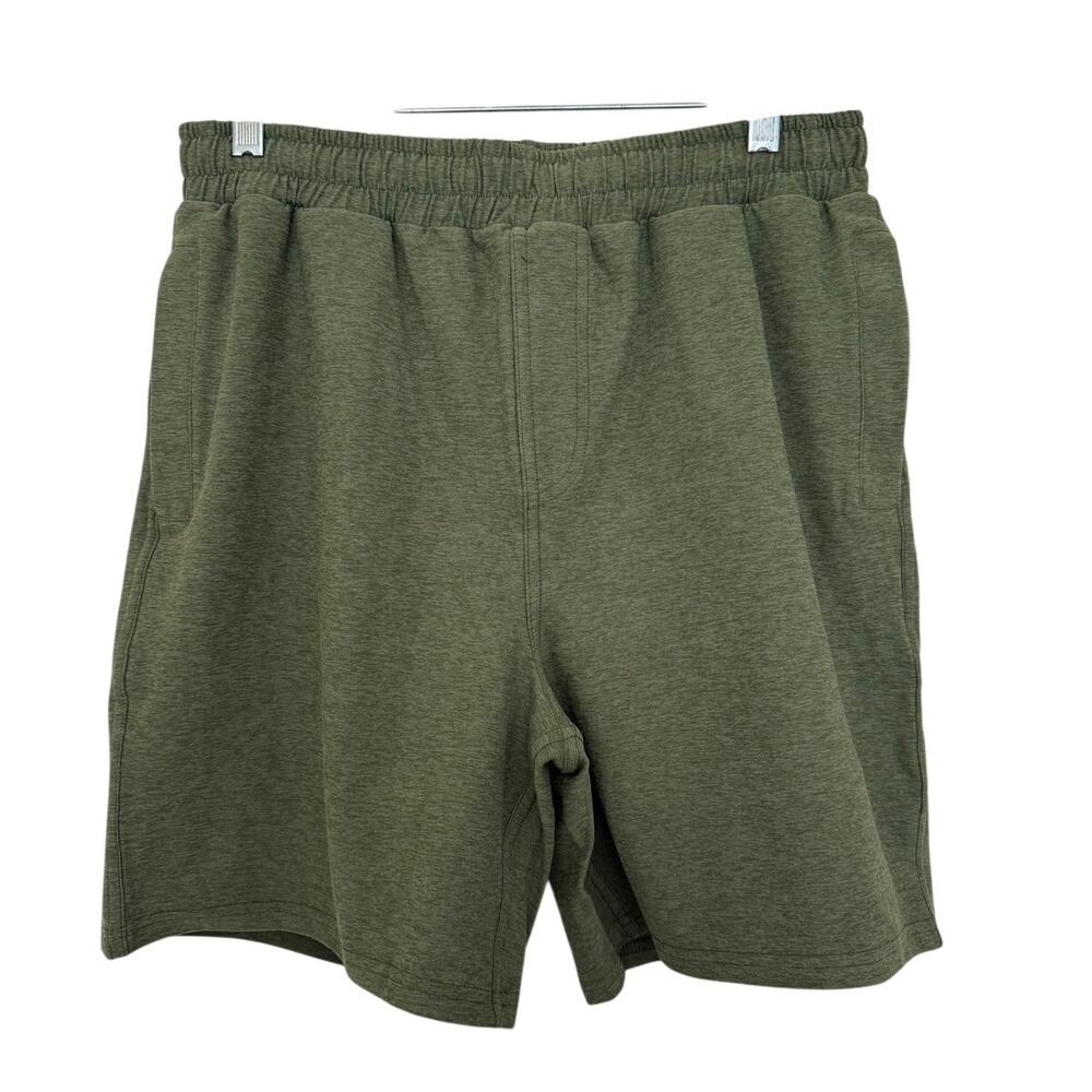 Beyond Yoga Green Heather Spacedye Take It Easy 7" Inseam Short Medium NEW Gym